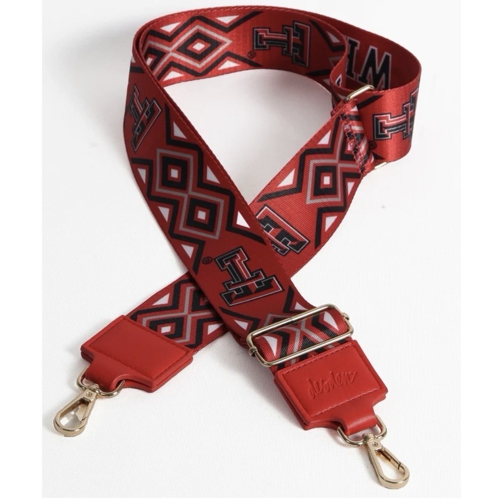 Desden 2' wide Printed Purse Strap- Texas Tech University Raider Red New